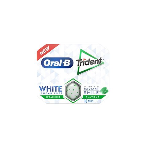 Chicles Trident Oral B White Spearmint 17g Frescura Y Energía Duradera