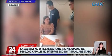 Kasabwat Ng Opisyal Na Nangingikil Umano Ng P500 000 Para Sa Pagproseso Ng Titulo Arestado