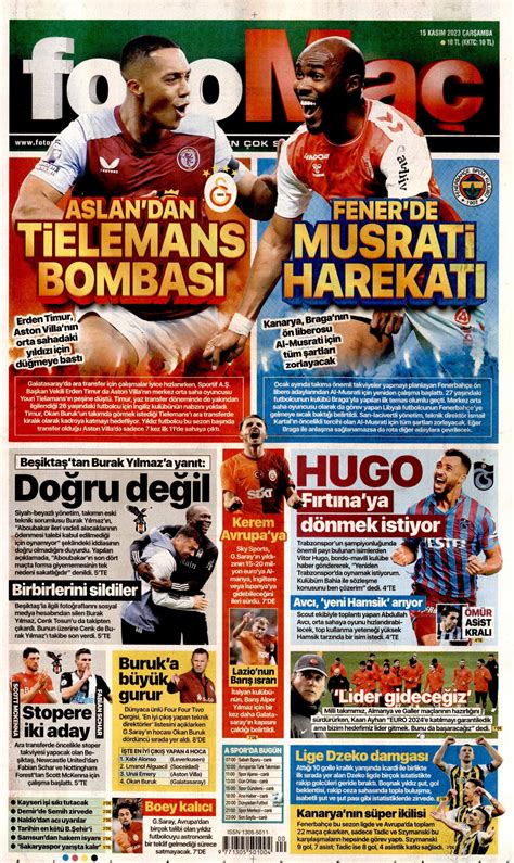 Fotomaç Gazetesi Fotomaç Manşet Oku Haberler 15 Kasım 2023