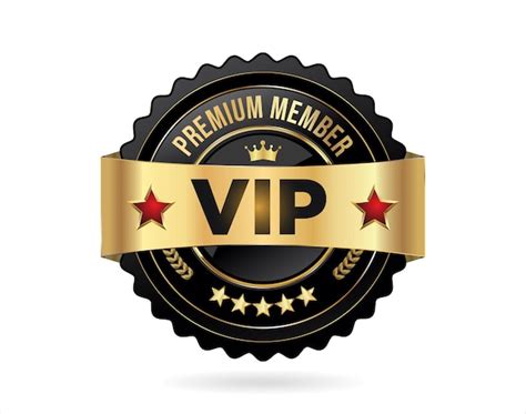 Membres A Vip Premium Insignia Dorada En Fondo Blanco Vector Premium