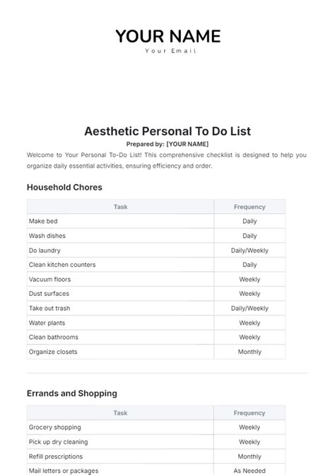 Aesthetic Personal To Do List Template Edit Online And Download Example