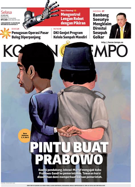 Cover Koran Tempo Hari Ini Pigura