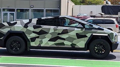 Tesla Cybertruck Spotted In Camouflage Wrap Elon Musk Reacts To Leaked