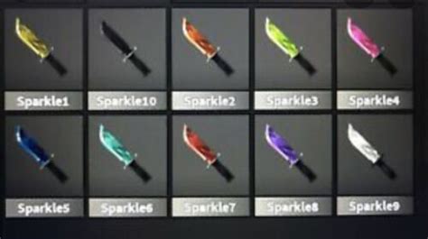 Sparkle Set Collectibles Mm2 All 10 Weapons Murder Mystery 2 Cheap Ebay