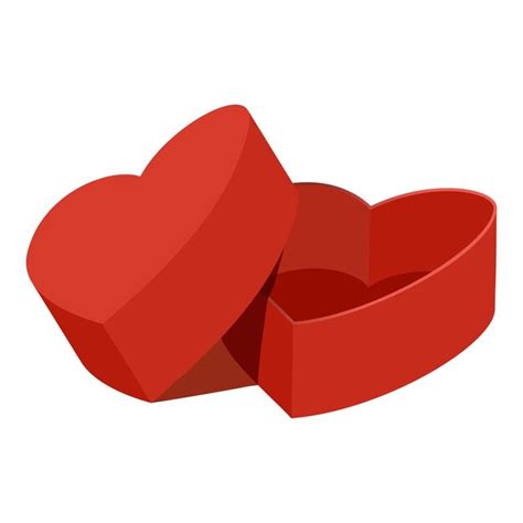 Premium Vector Red Heart Shaped Gift Box Icon Flat Illustration Of