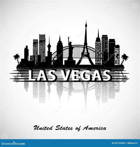 Las Vegas Skyline Silhouette. Vector Illustration | CartoonDealer.com #205273206