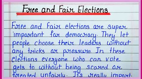 Essay On Free And Fair Elections English Essay On Free And Fair