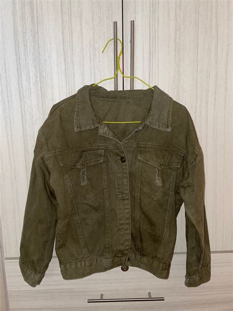 Army Green Denim Jacket Womens Fashion Coats Jackets And Outerwear