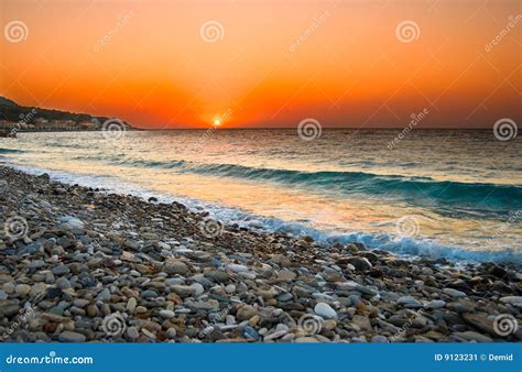 Mediterranean Beach Colorful Pebbles On The Shore Texture Stock