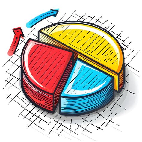 Premium Photo Doodle Pie Chart Data Analysis Concept 3d Flat Icon