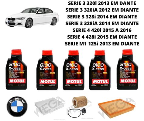 KIT REVISAO TROCA DE OLEO BMW 320i 328i 420i 428i 125i 5W40 Troca De