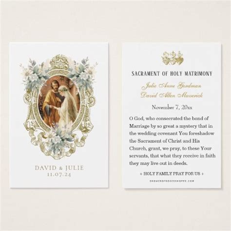 Catholic Floral Wedding Prayer Card | Zazzle