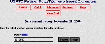 USPTO PATENT SEARCH To search for patents by number, type the numbers ...