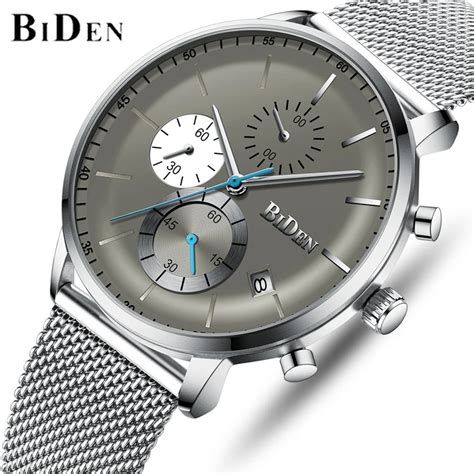 BIDEN Watches Men S Army Military Analog Watch Fashion Full Steel