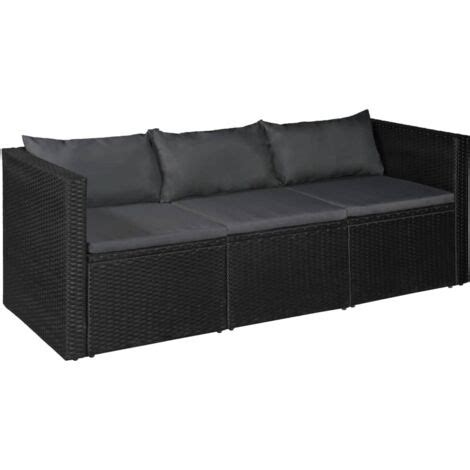 Prolenta Premium Tlg Garten Lounge Set Poly Rattan Schwarz Und