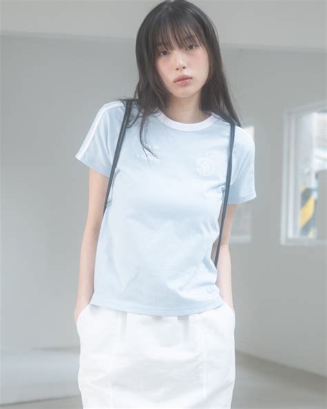 MUSINSA HAVISM W LLF UNIFORM S S TEE SKY BLUE