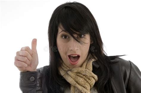 Beautiful Brunette Mature Woman Giving Thumbs Up Stock Photos Free