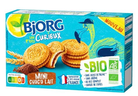 Biscuit fourré mini choc o lait bio Les P tits Curieux Bjorg 168 g