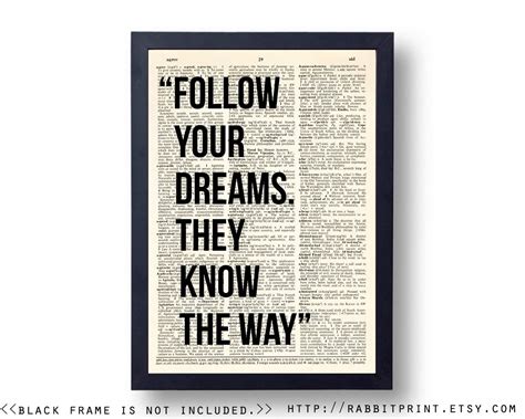 Follow Your Dreams They Know The Way Wall Art Print By Rabbitprint