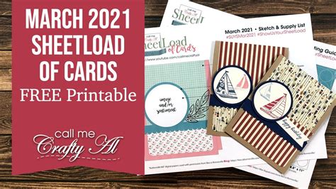 March 2021 SheetLoad Of Cards Debut FREE Printable YouTube