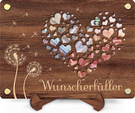 Wunscherfüller Geldgeschenk Geschenk Hochzeitsgeschenke aus Holz inkl