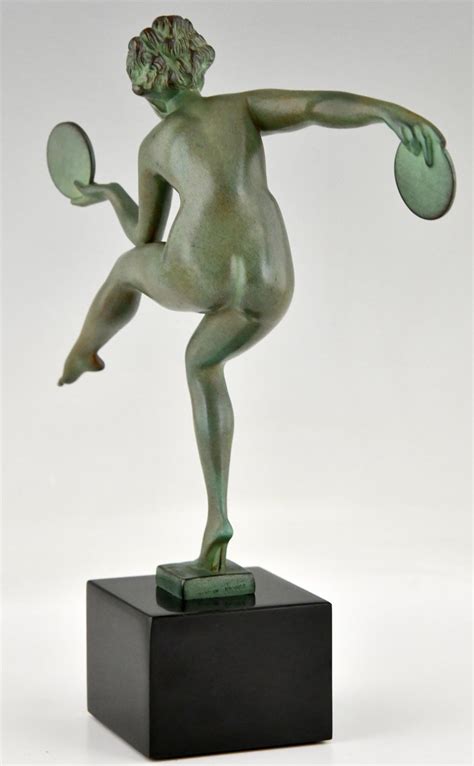 Art Deco Sculpture Nude Disc Dancer Deconamic