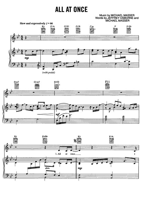 All At Once Piano Sheet Music Easy Sheet Music