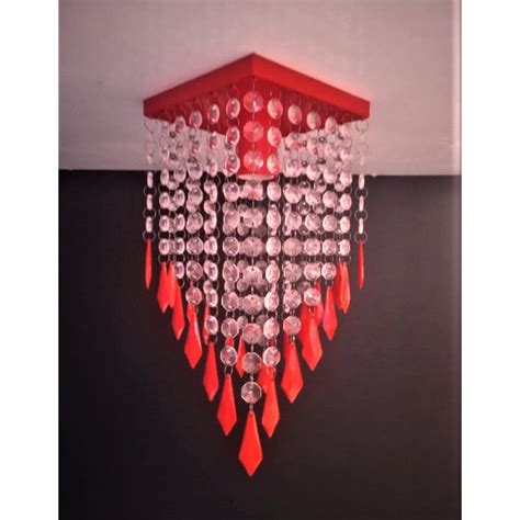 Lustre Lumin Ria Plafon Vermelho Sala Quarto Cozinha Pf Shopee Brasil