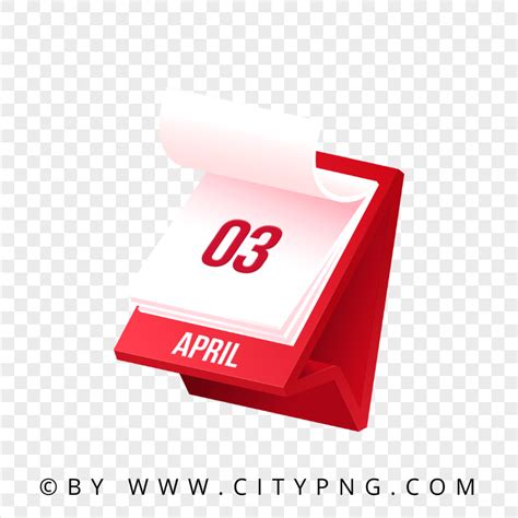 April 3rd Day 3d Calendar Icon Citypng