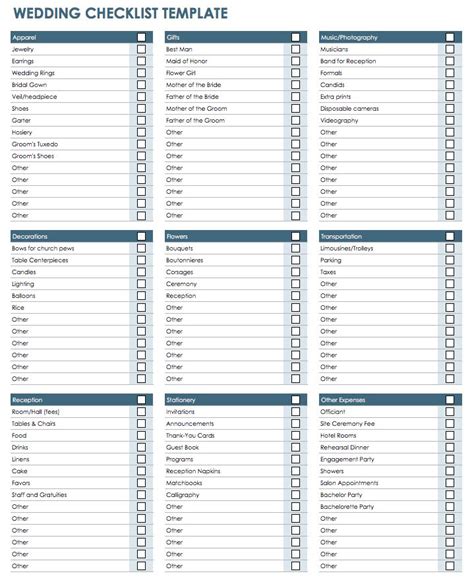 Wedding Planning Checklist Template Collection