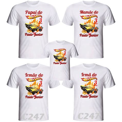 Kit Camisetas tema Hot wheels personalizada para aniversário hotwheels Shopee Brasil