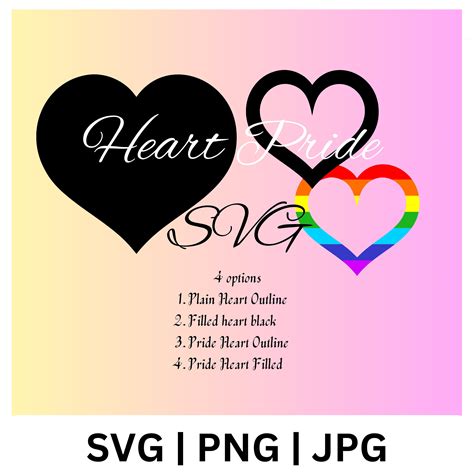 Pride Heart SVG, Heart Pride Outline Clipart, Pride Month Heart Png