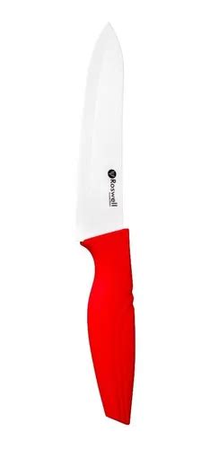 Cuchillo Chef Ceramica Roswell Cocina Hoja De 15 X 3 5 Cm Color Rojo