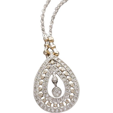 Joseph Esposito Diamonique Teardrop Necklace In Sterling Silver 175