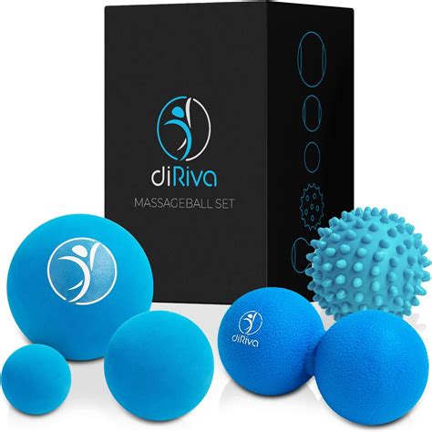 DiRiva Hochwertiges Faszienball Set 5 Teilig Massageball Set Mit