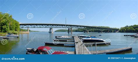 Irondequoit Bay Bridge stock image. Image of panorama - 25015471