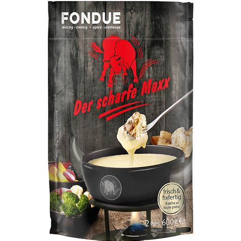 Der Scharfe Maxx · Fertig Fondue · Würzig Und Cremig • Migros