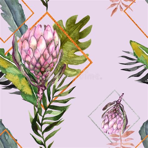 Dibujo A Mano Sin Fisuras Acuarelas Con Motivos Florales Con Proteja