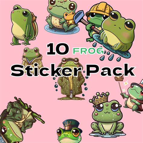 Frog 10 Sticker Bundle Cute Frog Stickers Journal And Planner