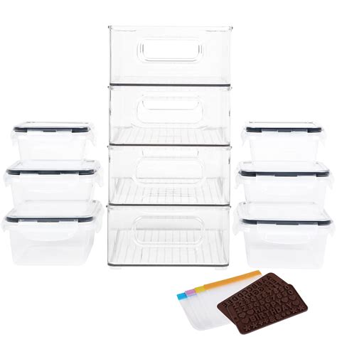 Buy DHQH 10 Pcs Refrigerator Organizer Bins Fridge Organizer Kitchen ...