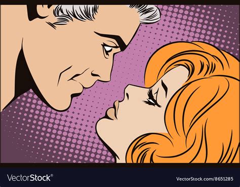 People In Retro Style Pop Art Couple In Love Vector Image