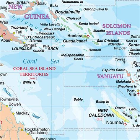 Pacific Ocean Wall Map — WORLD WIDE MAPS