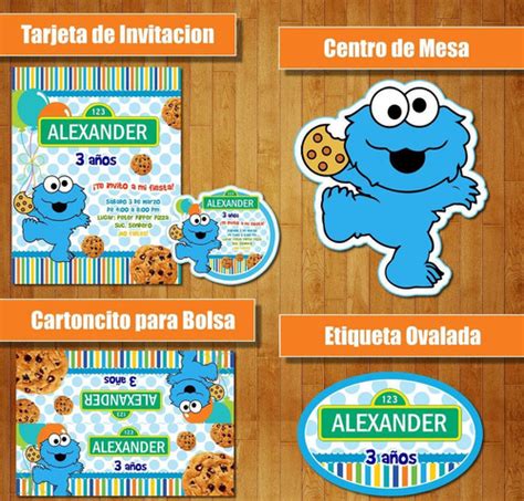 Kit Imprimible Monstruo Come Galletas Cookie Monster Baby Mercado Libre