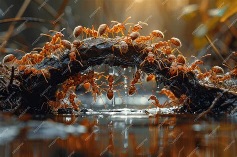 Premium Photo | A macro photograph of a group of army ants on the move ...