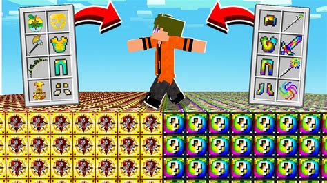 Tente Sobreviver No Cub O De Lucky Block Metade Inca Metade Spiral No