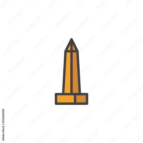 Egyptian Obelisk filled outline icon, line vector sign, linear colorful ...