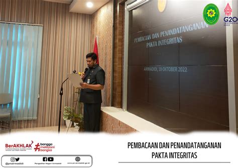 Pembacaan Dan Penandatanganan Pakta Integritas Pengadilan Negeri