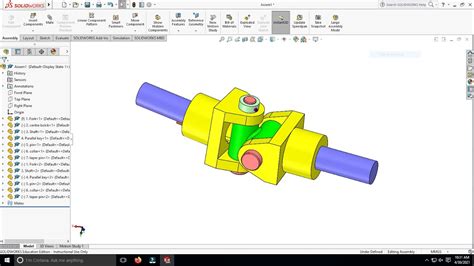 Modelling And Assembly Of Universal Coupling Using Solidworks Youtube