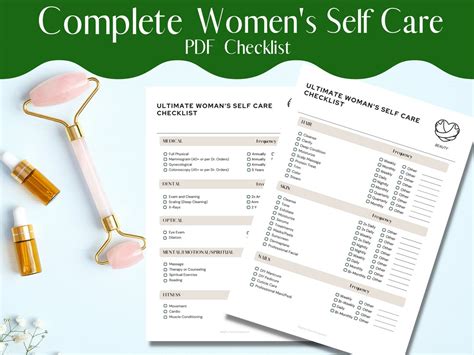 Womens Self Care Checklist Health And Beauty Routine Checklist And