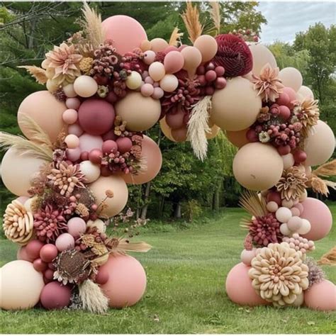 Accents Dusty Rose Pink Balloon Arch Double Stuffed Pink Blush Nude Gold Balloon Garland
